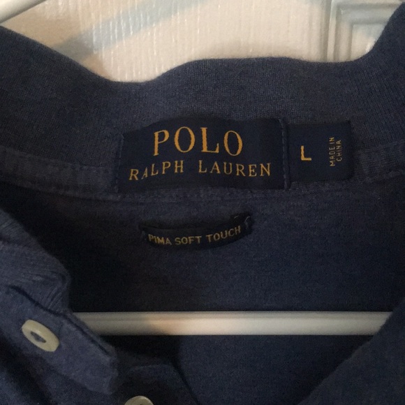 Blue Ralph Lauren polo, large. PIMA soft touch. - Picture 2 of 4